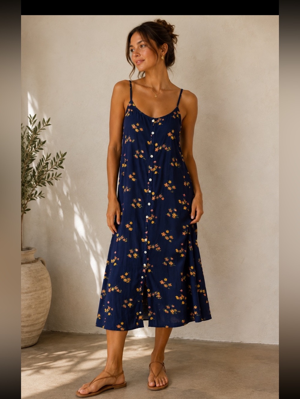 Gap Navy Floral Vintage Dress